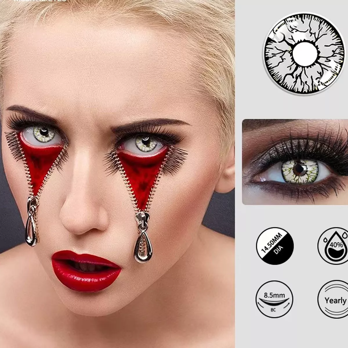 【US WAREHOUSE】White The Crack Colored Contact Lenses