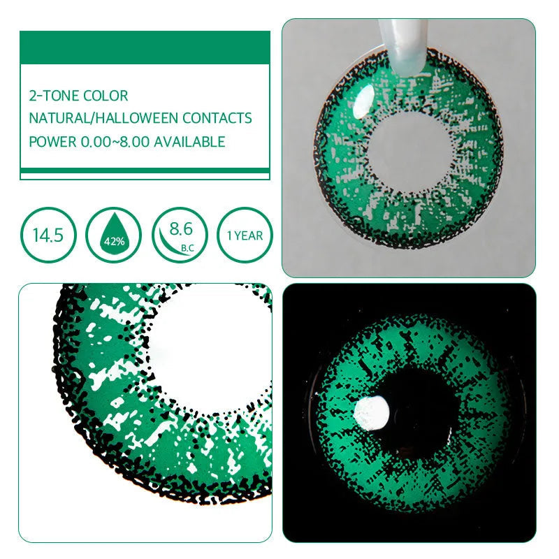 【US WAREHOUSE】Flame Green Colored Contact Lenses
