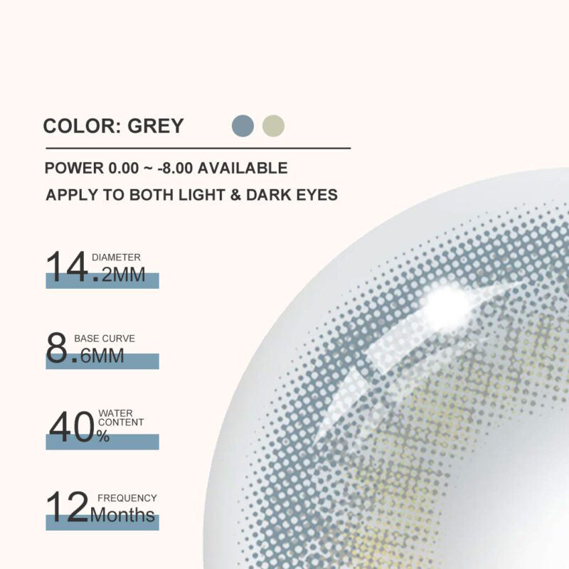 【US WAREHOUSE】lce Cream Gray Colored Contact Lenses