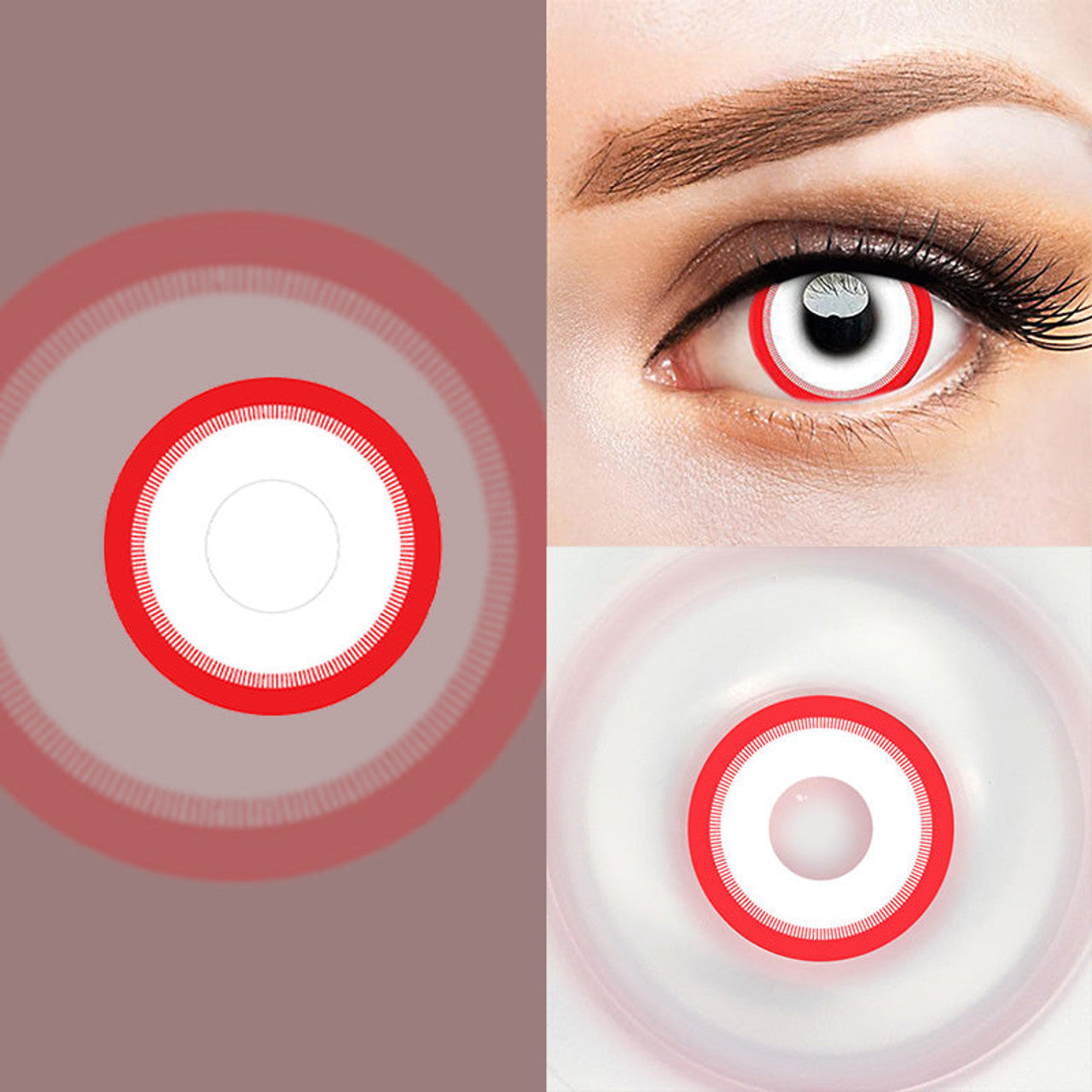 【US WAREHOUSE】Red Edge Colored Contact Lenses
