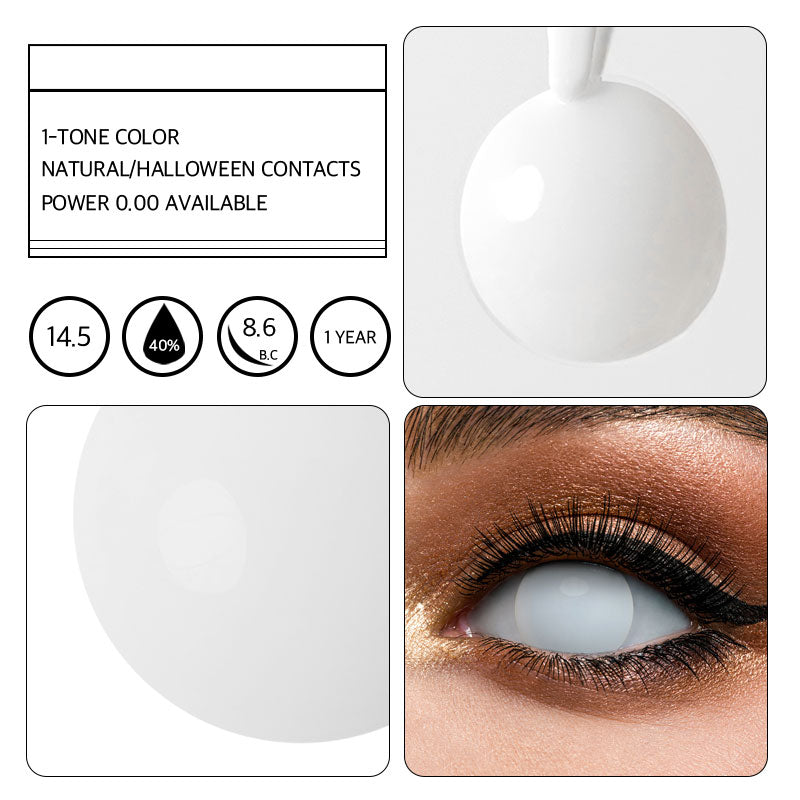 【US WAREHOUSE】Blind White Zombie Colored Contact Lenses