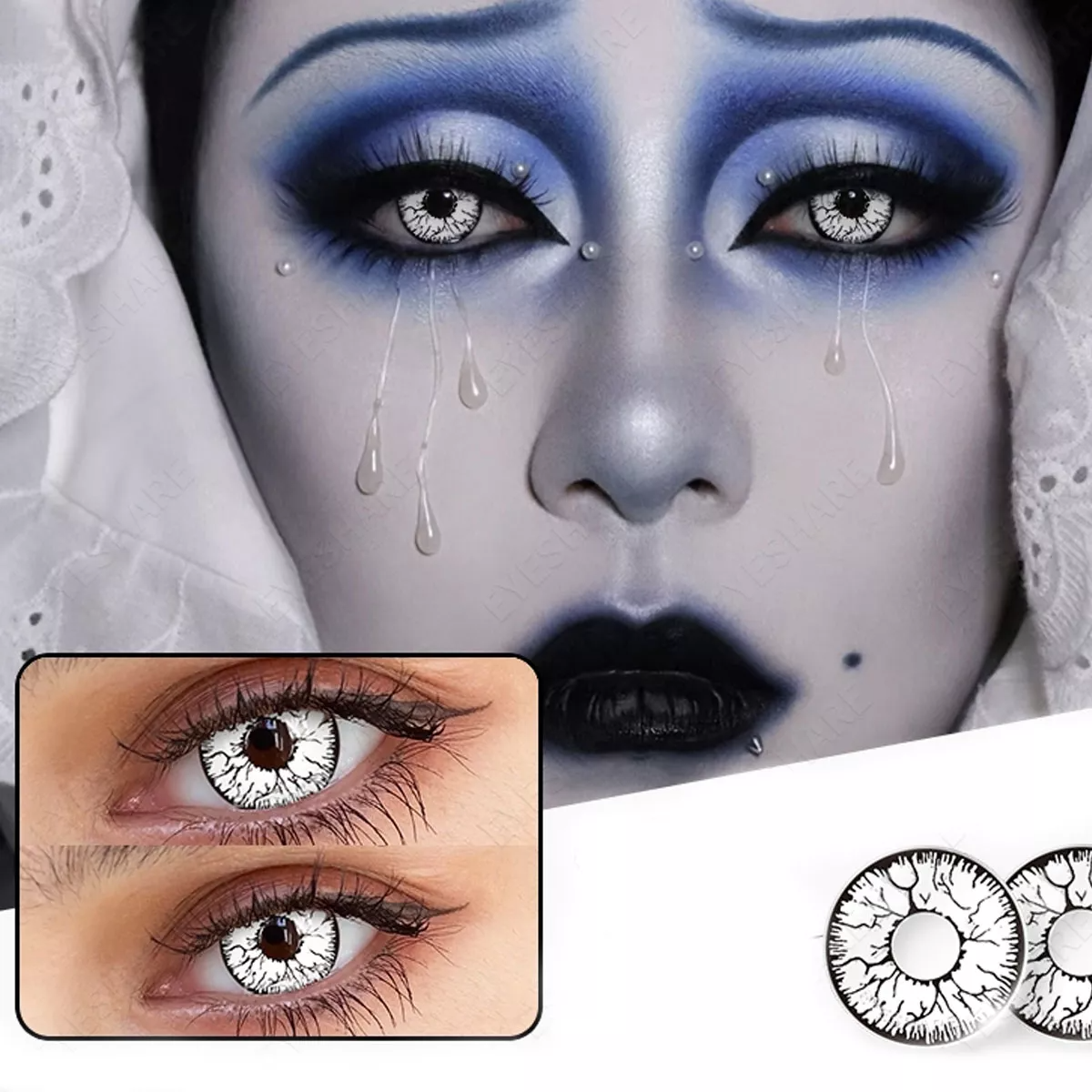 【US WAREHOUSE】White The Crack Colored Contact Lenses