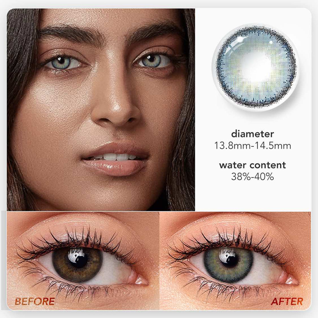 【US WAREHOUSE】Fluorescent blue Colored Contact Lenses