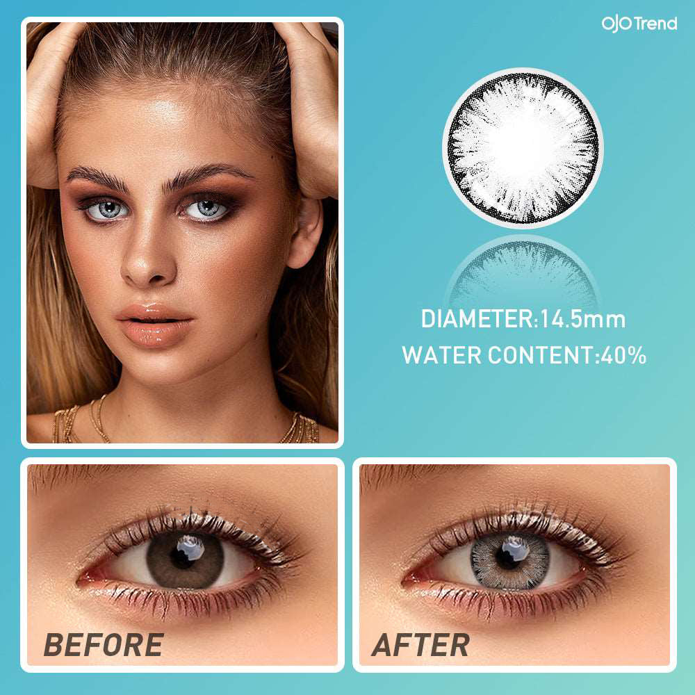 【US WAREHOUSE】Big Eye Grey Colored Contact Lenses